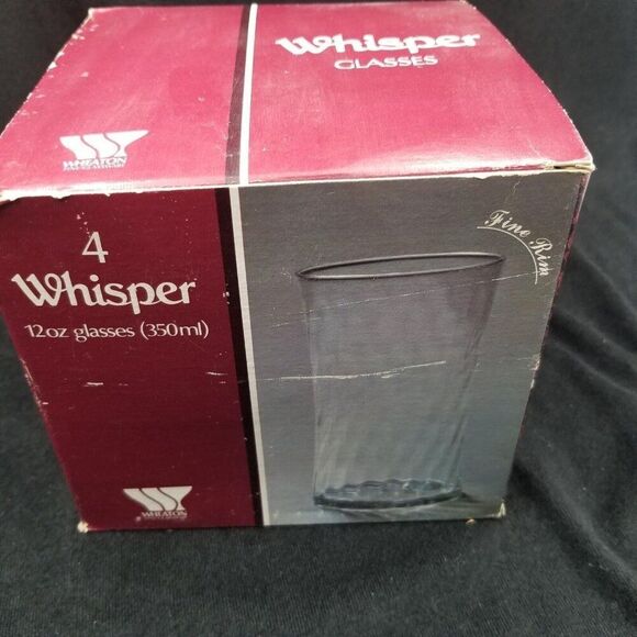 Vintage 80s Wheaton Glass Whisper 12 oz Lot 4 All Purpose Tumblers 5" New - Picture 2 of 5
